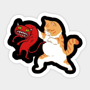 possessed cat devil Sticker